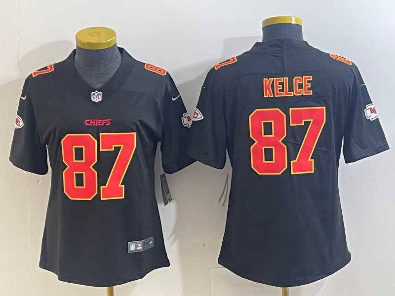 Women's Kansas City Chiefs #87 Travis Kelce Black Fashion Vapor Limited Stitched Jersey,We sell and wholesale Women's Kansas City Chiefs #87 Travis Kelce Black Fashion Vapor Limited Stitched Jersey on line form chian!